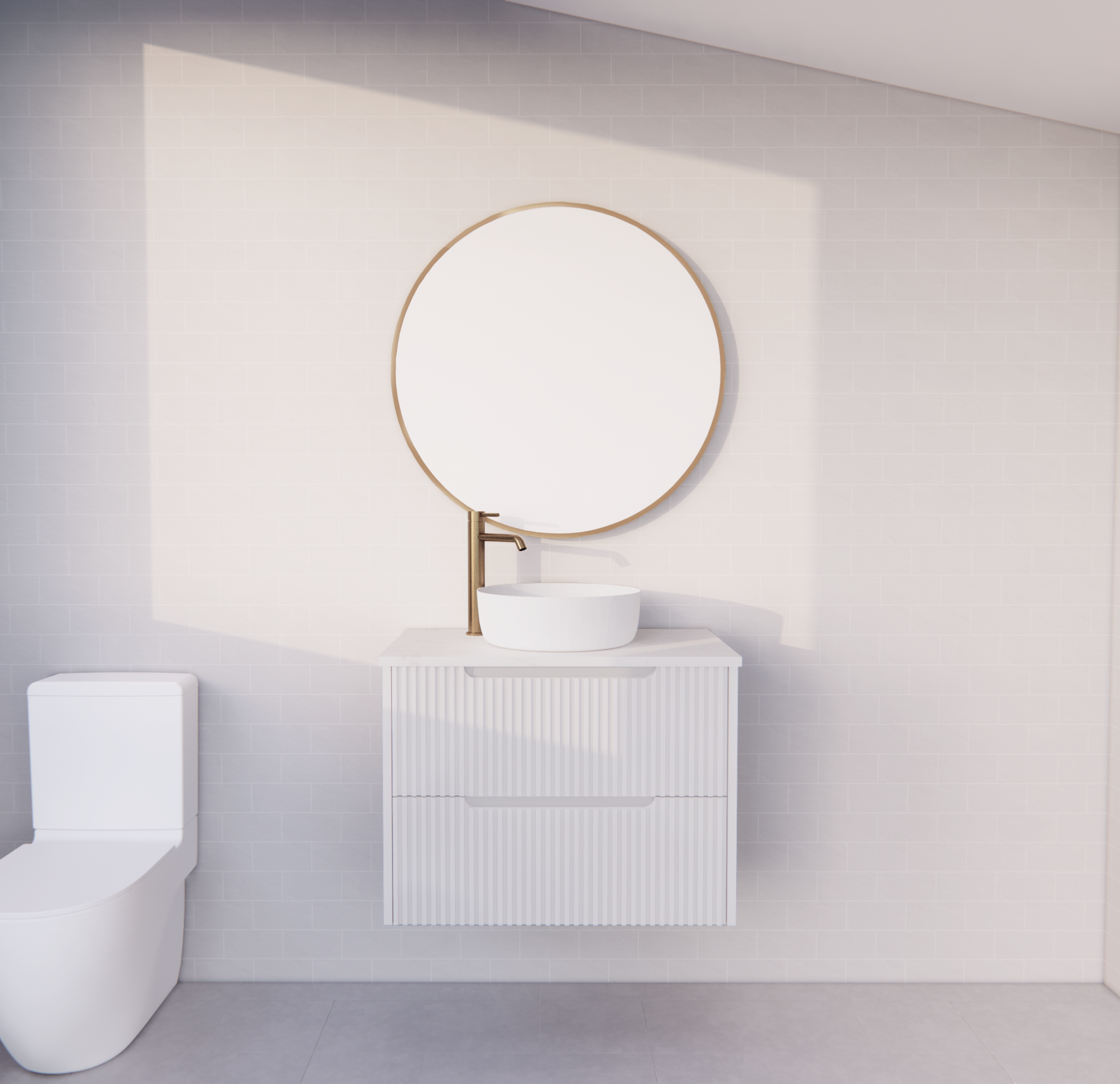 RIVA BALI MATTE WHITE 750MM SINGLE BOWL WALL HUNG VANITY