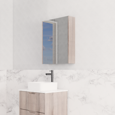 RIVA BALI WHITE OAK 600MM SINGLE BOWL WALL HUNG VANITY