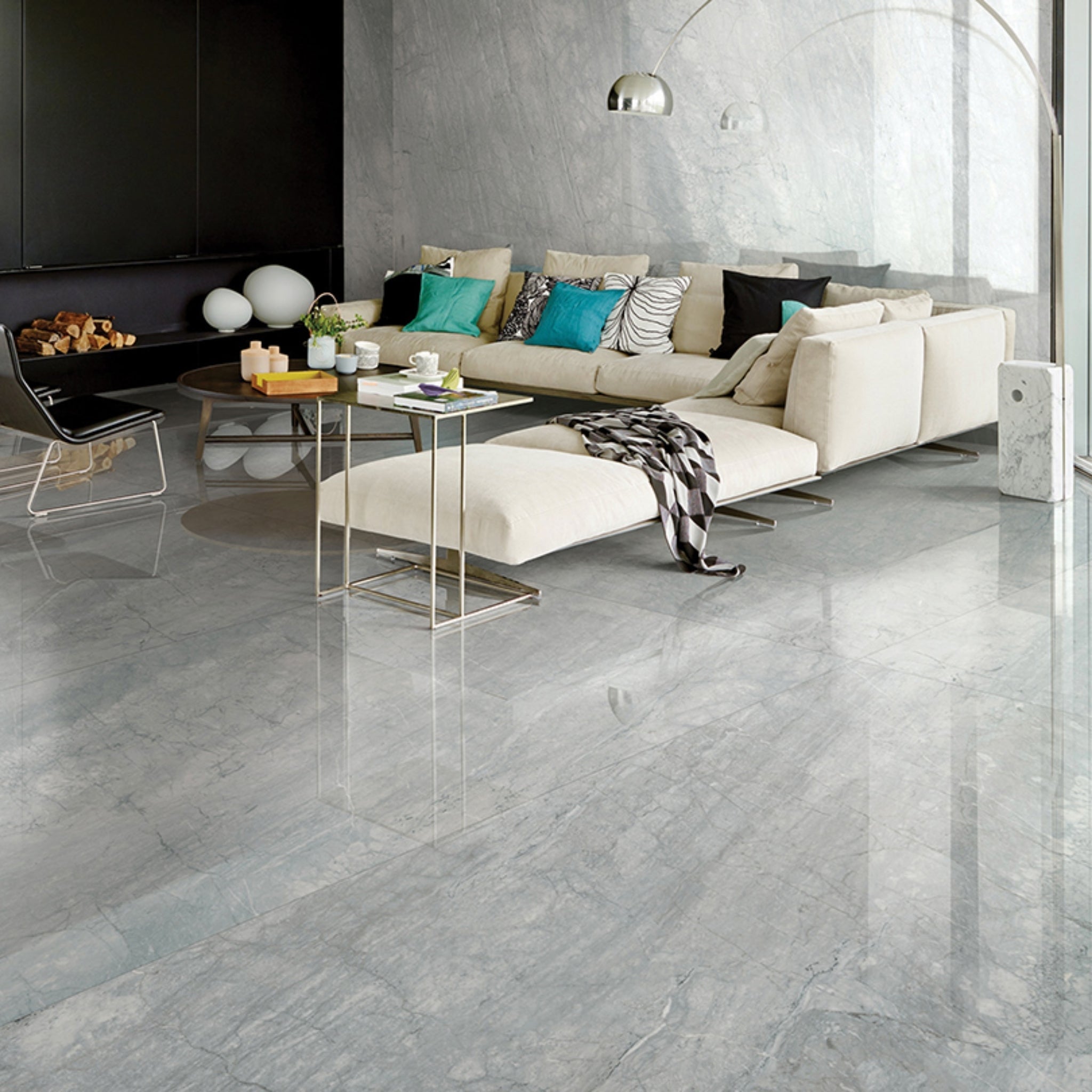 EVERSTONE MEGASLIM BARDIGLIO 3200X1600MM RECTANGULAR THIN SLAB (PER PACK)