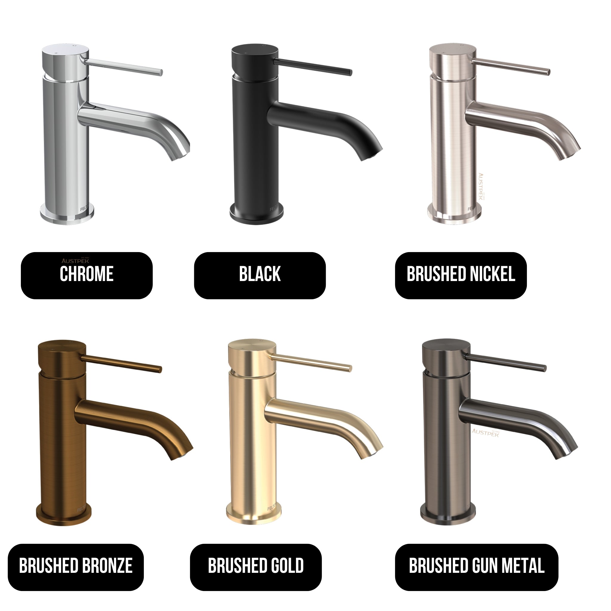 FELTON LINEA BASIN MIXER 165MM BRUSHED BRONZE