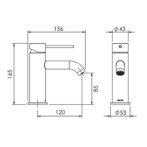 FELTON LINEA BASIN MIXER 165MM CHROME