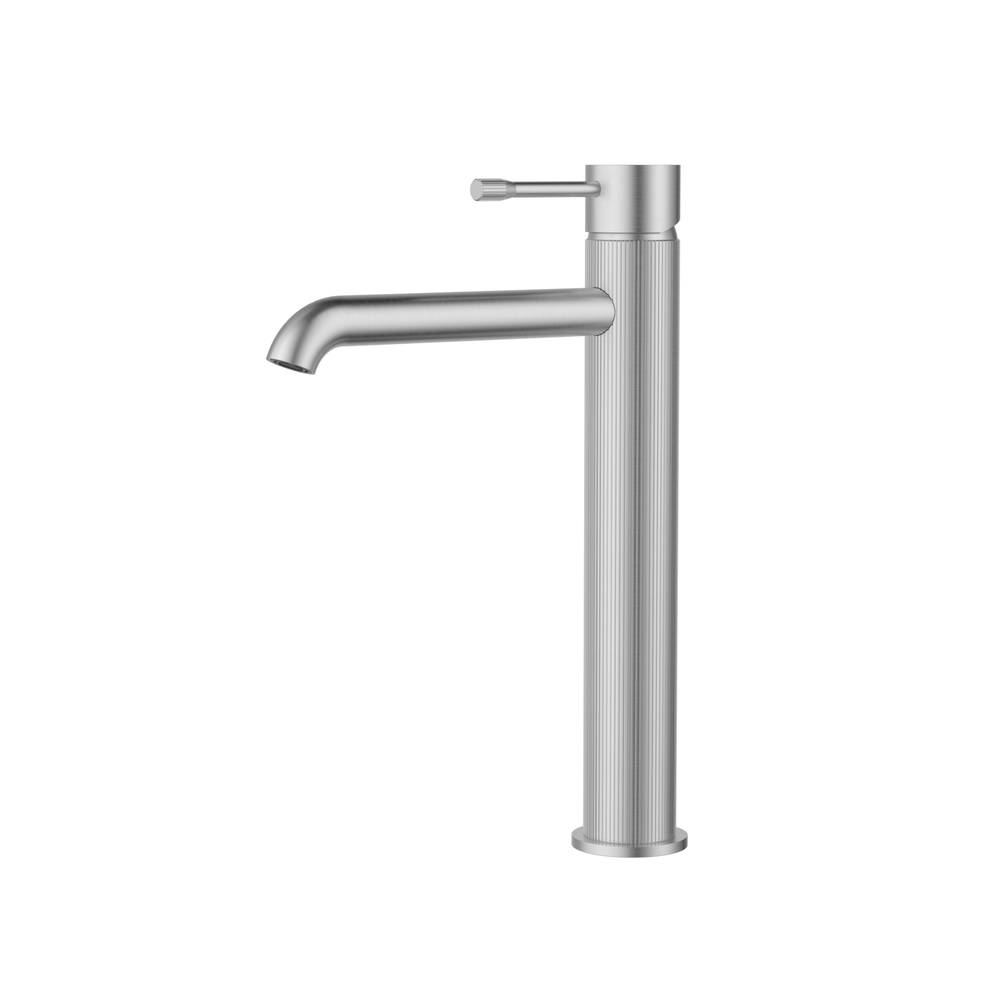 IKON LINIE HIGH RISE BASIN MIXER 230MM BRUSHED NICKEL