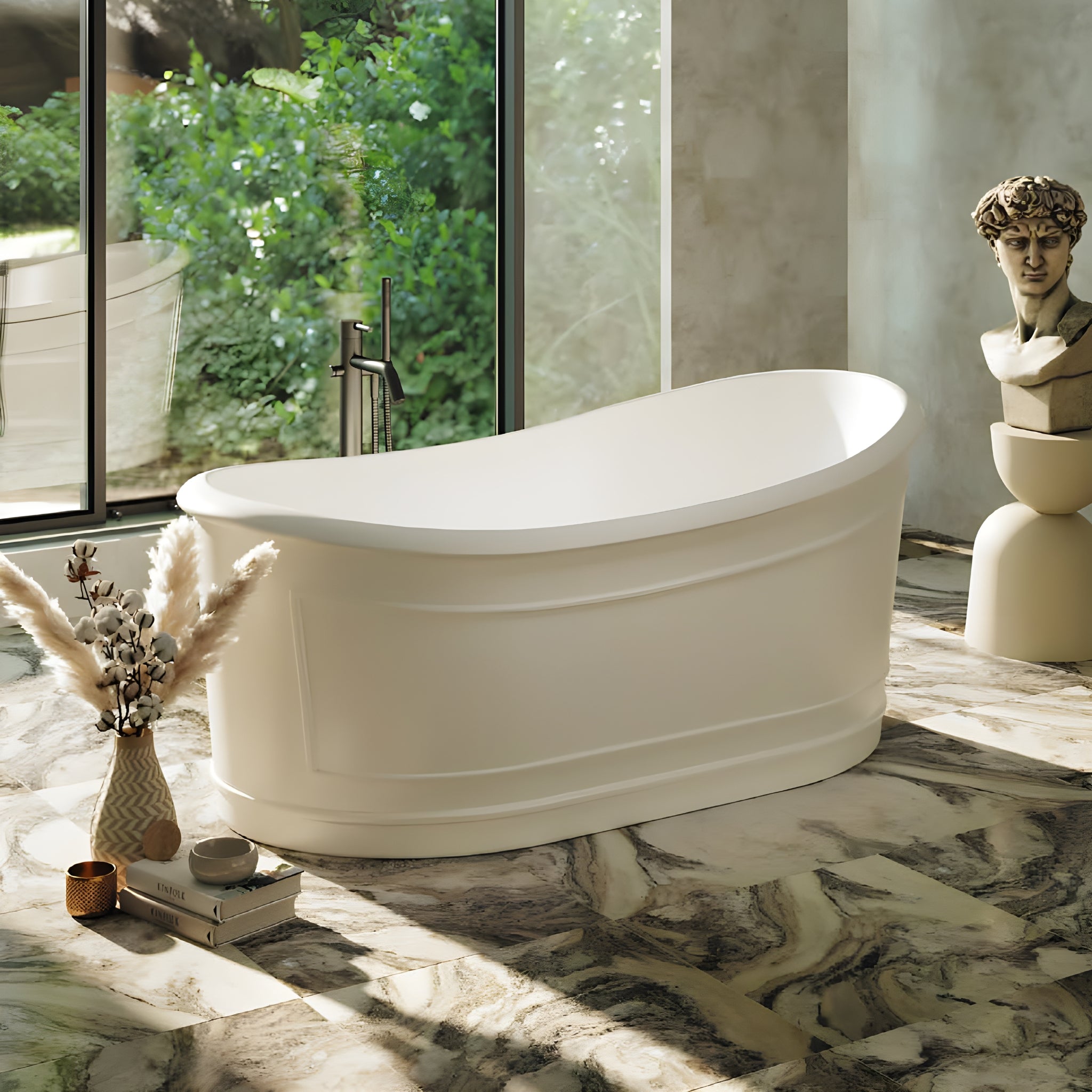 BELBAGNO RITZ FREESTANDING BATHTUB MATTE WHITE 1676MM