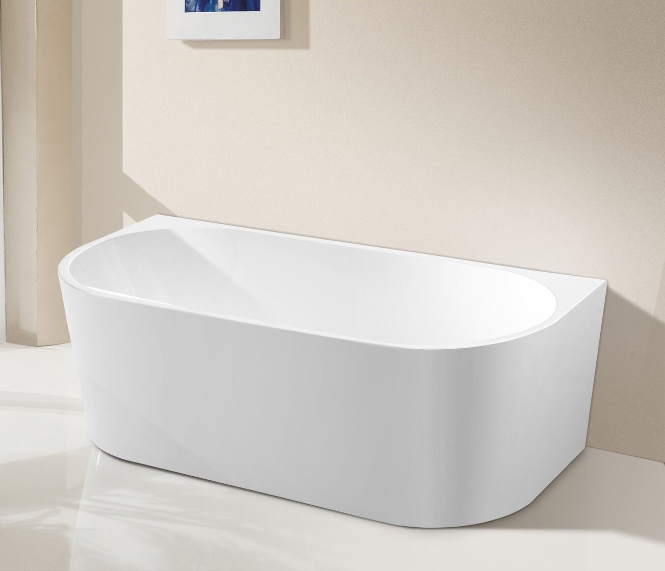 RIVA DANA BACK TO WALL BATHTUB GLOSS WHITE (AVAILABLE IN 1500MM AND 1600MM)