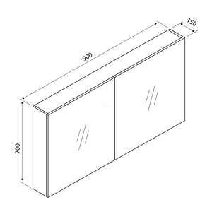AULIC BELLA CUSTOM SHAVING CABINET 900X700MM