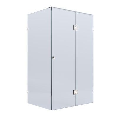 BELLA VISTA VALENTINA FRAMELESS PIVOT FRONT AND RETURN PANEL SHOWER SCREEN CHROME