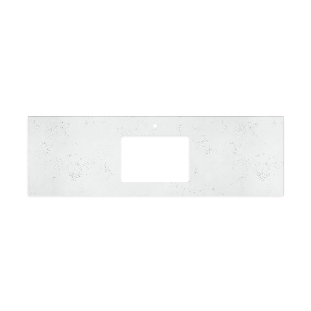 FIENZA BIANCO MARBLE SILICA FREE RECTANGULAR DEPTH STONE BENCHTOP WITH SINGLE UNDERMOUNT BASIN HOLE & TAP HOLE (AVAILABLE IN 600MM, 750MM, 900MM, 1200MM, 1500MM AND 1800MM)