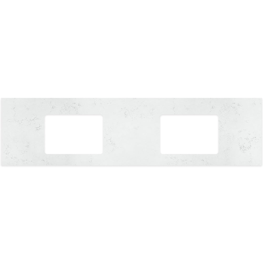 FIENZA BIANCO MARBLE SILICA FREE RECTANGULAR STONE BENCHTOP WITH DOUBLE UNDERMOUNT BASIN HOLES (AVAILABLE IN 1500MM AND 1800MM)