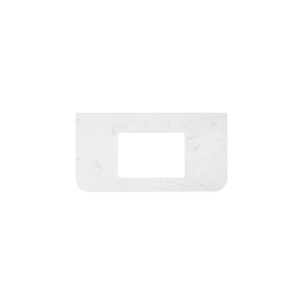 FIENZA BIANCO MARBLE SILICA FREE CURVED DEPTH STONE BENCHTOP WITH SINGLE UNDERMOUNT BASIN HOLE (AVAILABLE IN 750MM 900MM 1200MM AND 1500MM)