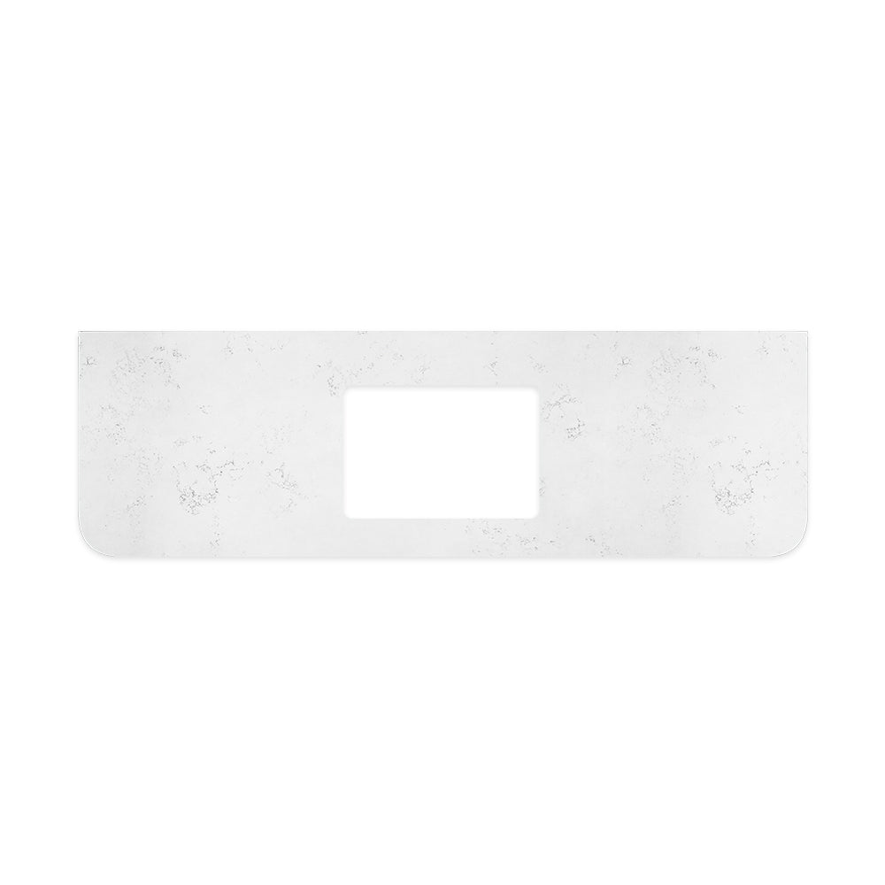 FIENZA BIANCO MARBLE SILICA FREE CURVED DEPTH STONE BENCHTOP WITH SINGLE UNDERMOUNT BASIN HOLE (AVAILABLE IN 750MM 900MM 1200MM AND 1500MM)