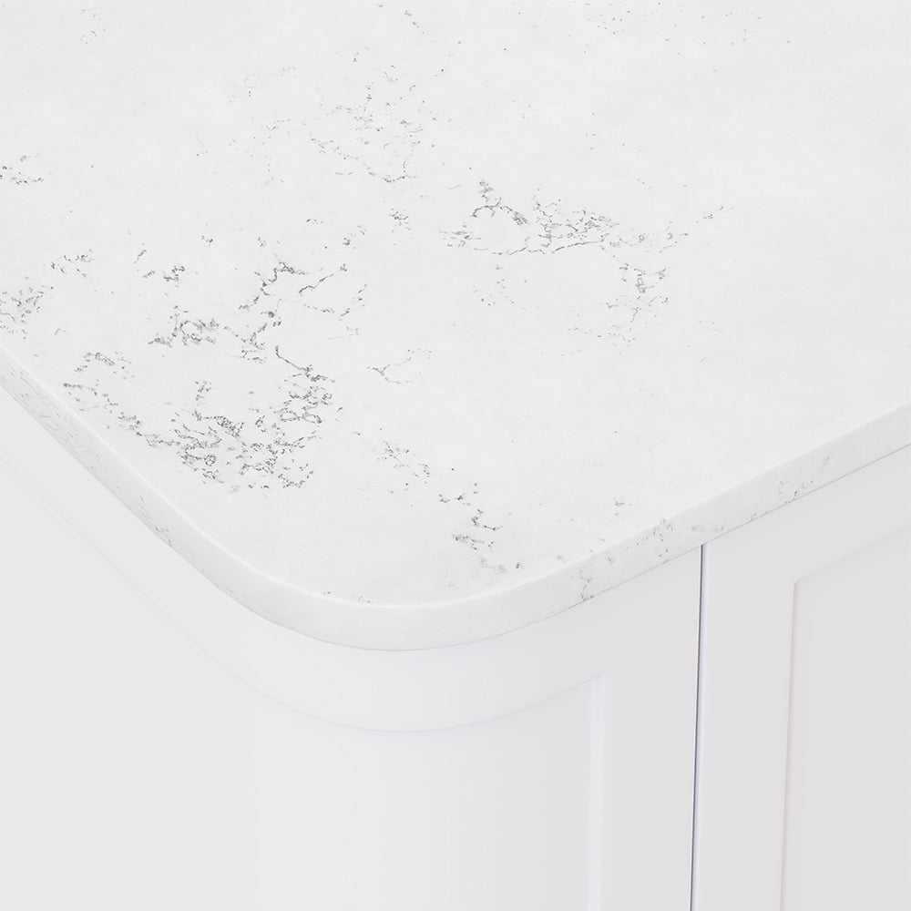 FIENZA BIANCO MARBLE SILICA FREE CURVED DEPTH STONE BENCHTOP (AVAILABLE IN 750MM 900MM 1200MM AND 1500MM)