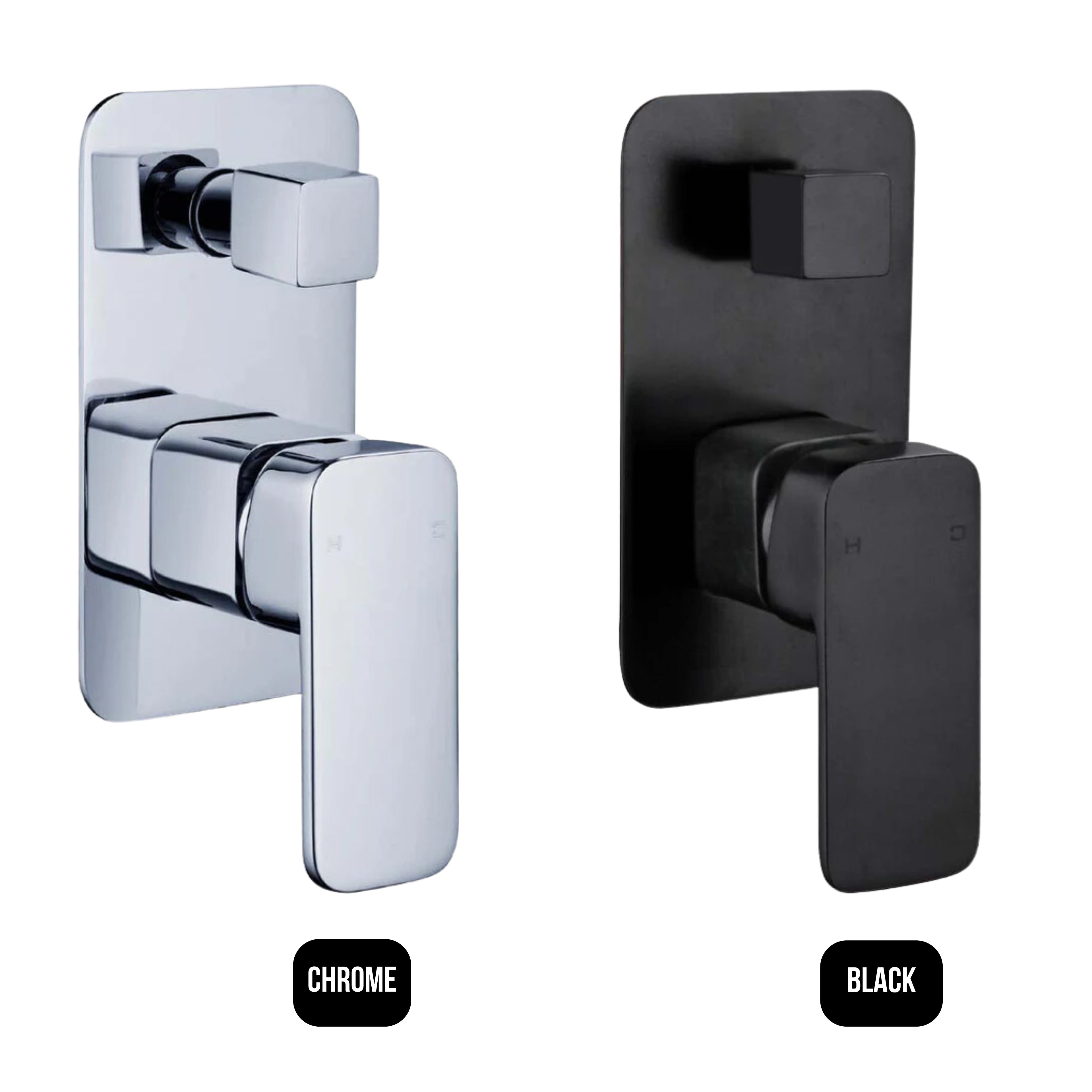 HELLYCAR ELEGANT WALL MIXER WITH DIVERTER 150MM BLACK