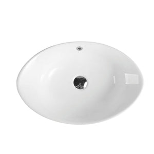 MERCIO BOAT OVAL ABOVE COUNTER BASIN GLOSS WHITE 590MM