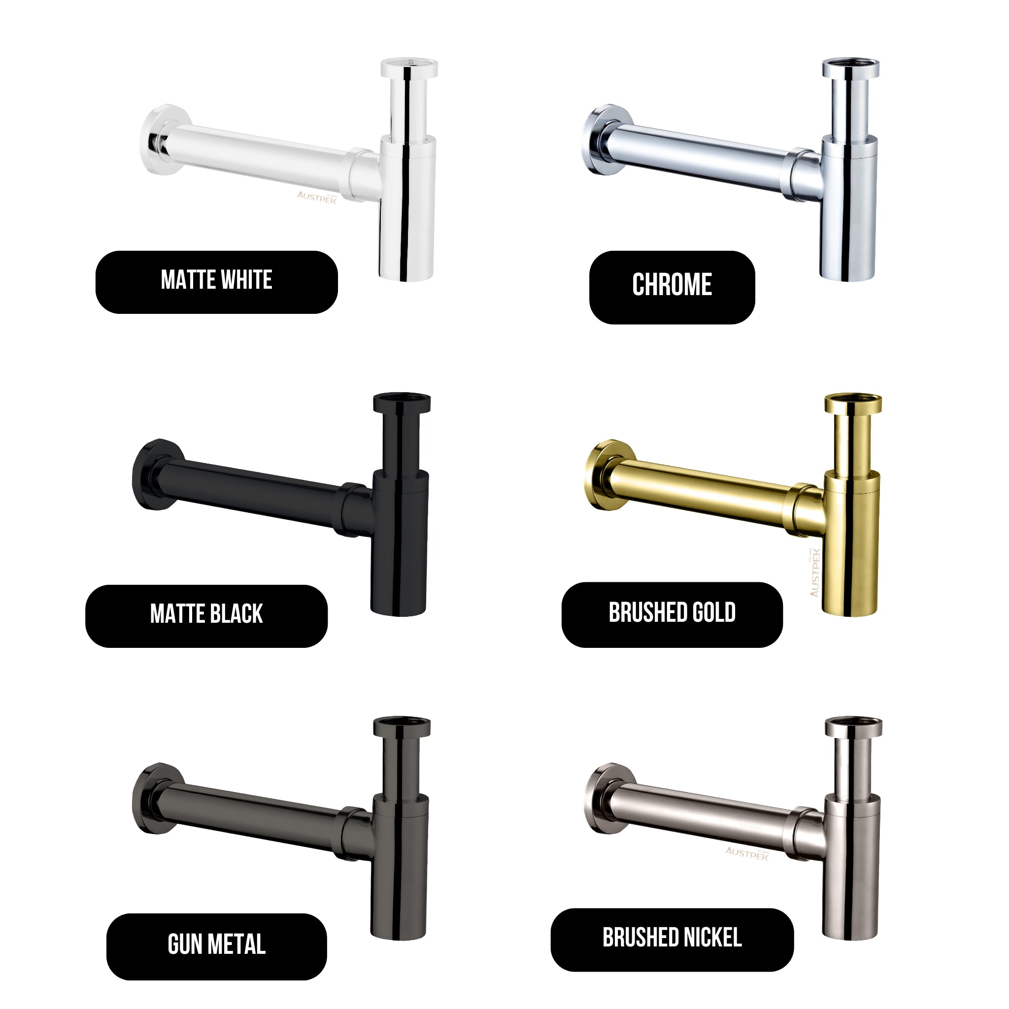 SEIMA BOTTLE TRAP WALL EXIT MATTE BLACK 40MM