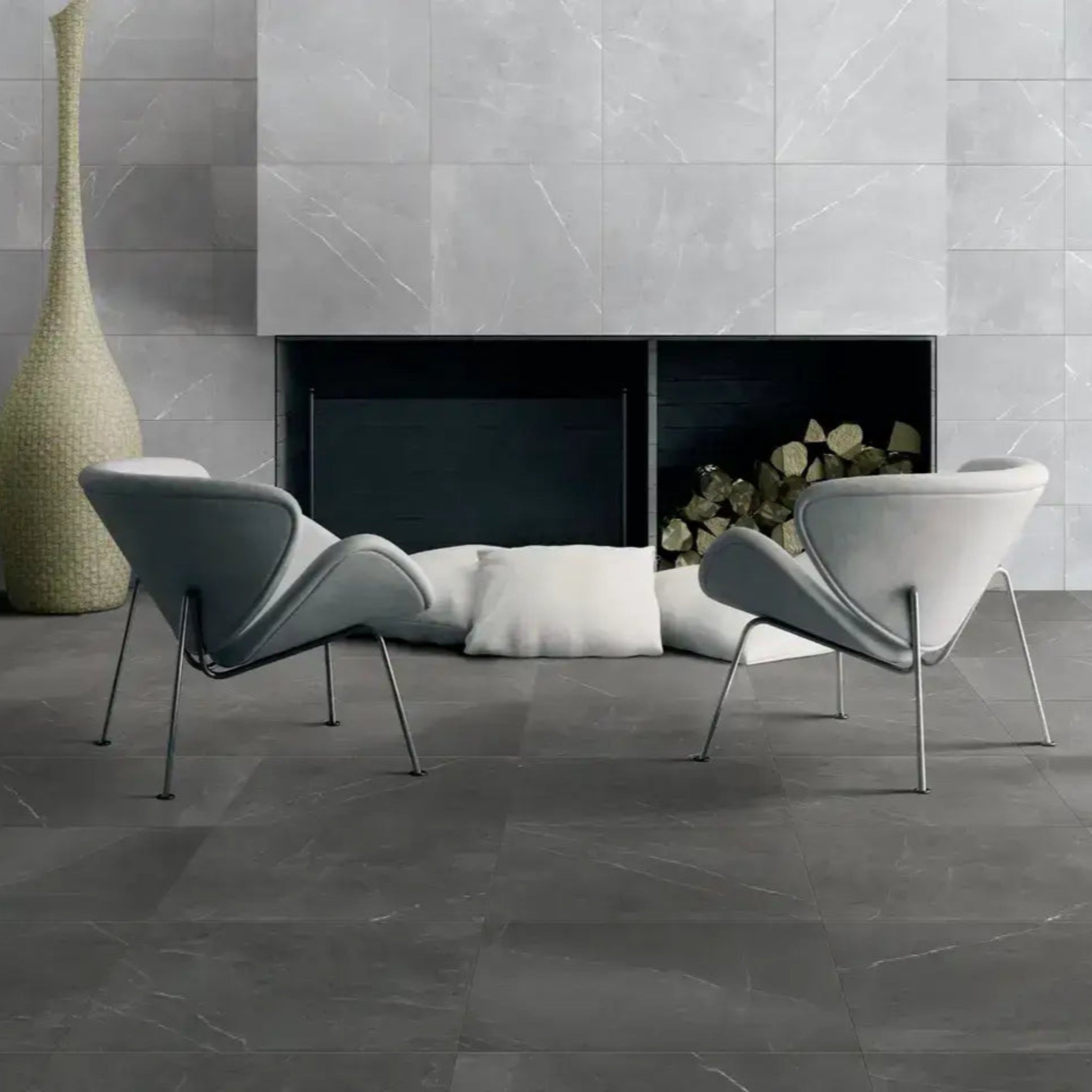 ELITE BRACCA DARK GREY LAPPATO 600X600MM SQUARE TILE (PER BOX)