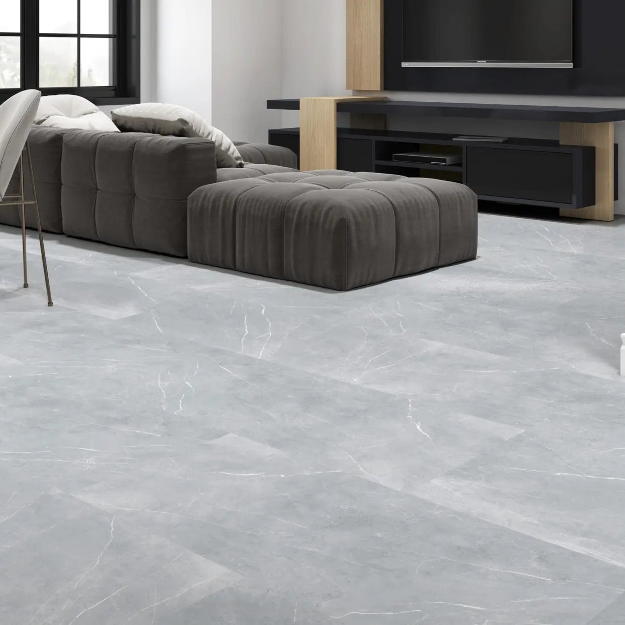 ELITE BRACCA LIGHT GREY LAPPATO 600X600MM SQUARE TILE (PER BOX)