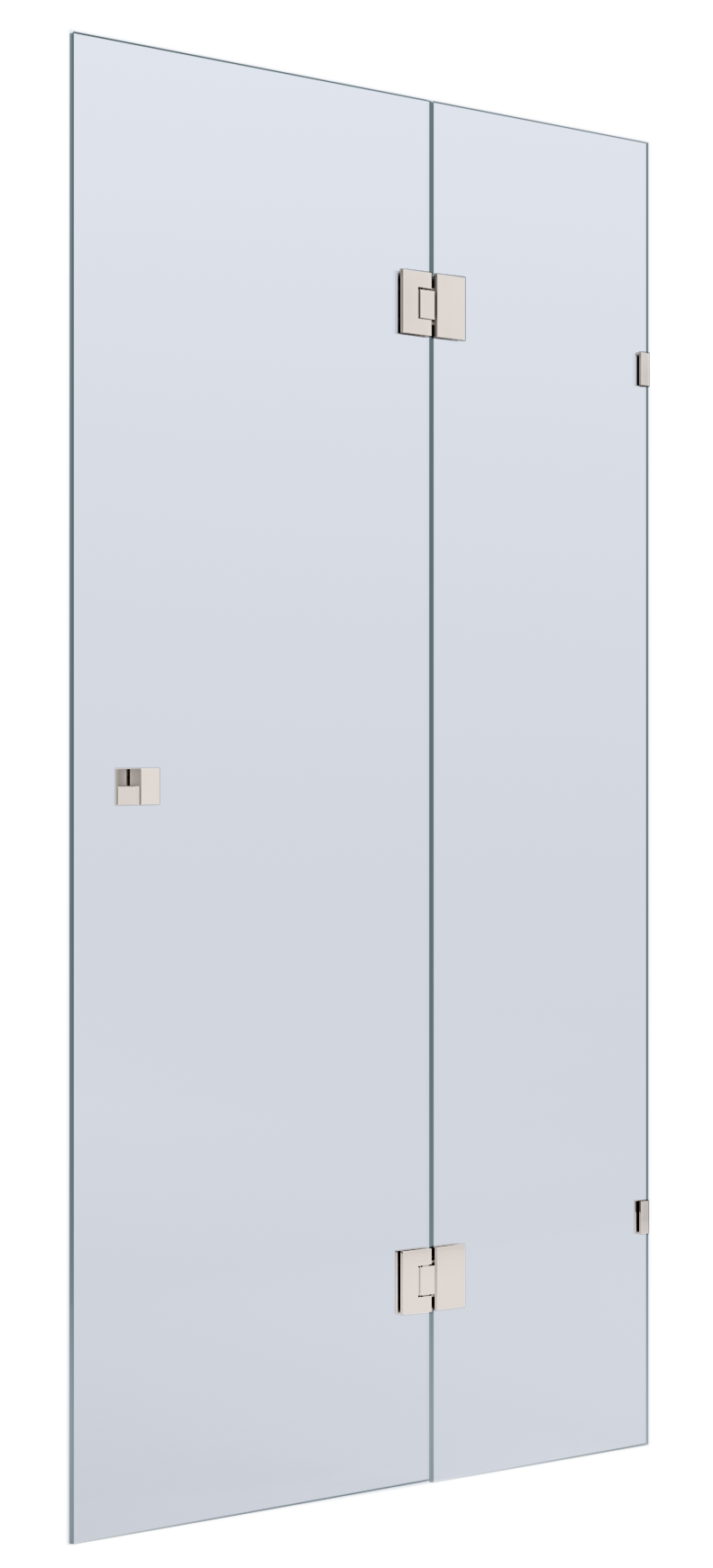 BELLA VISTA VALENTINA FRAMELESS PIVOT FRONT ONLY SHOWER SCREEN BRUSHED NICKEL