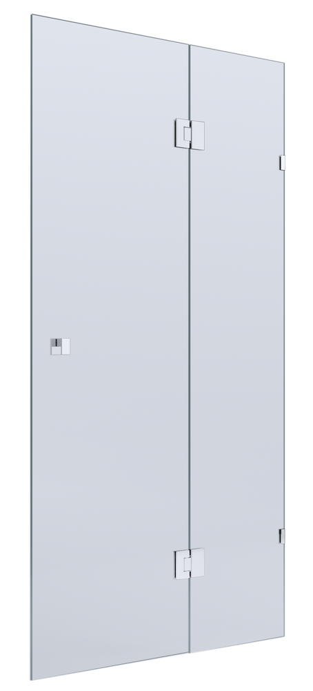 BELLA VISTA VALENTINA FRAMELESS PIVOT FRONT ONLY SHOWER SCREEN BRUSHED SILVER