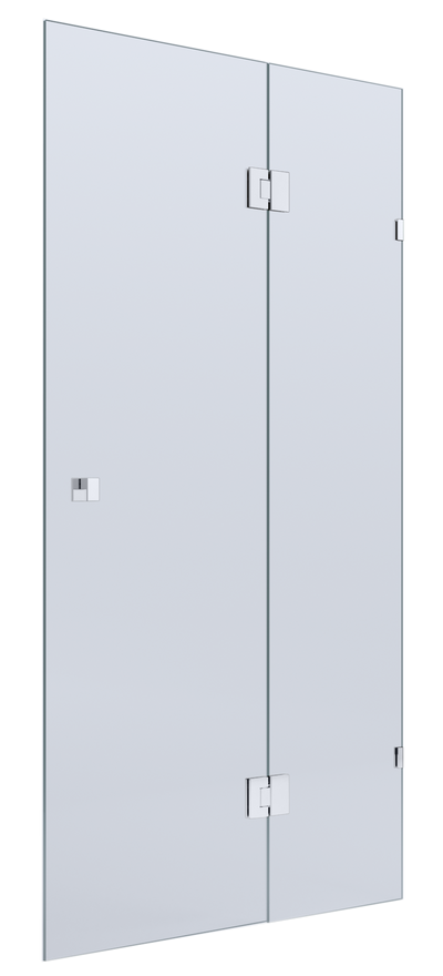 BELLA VISTA VALENTINA FRAMELESS PIVOT FRONT ONLY SHOWER SCREEN BRUSHED SILVER