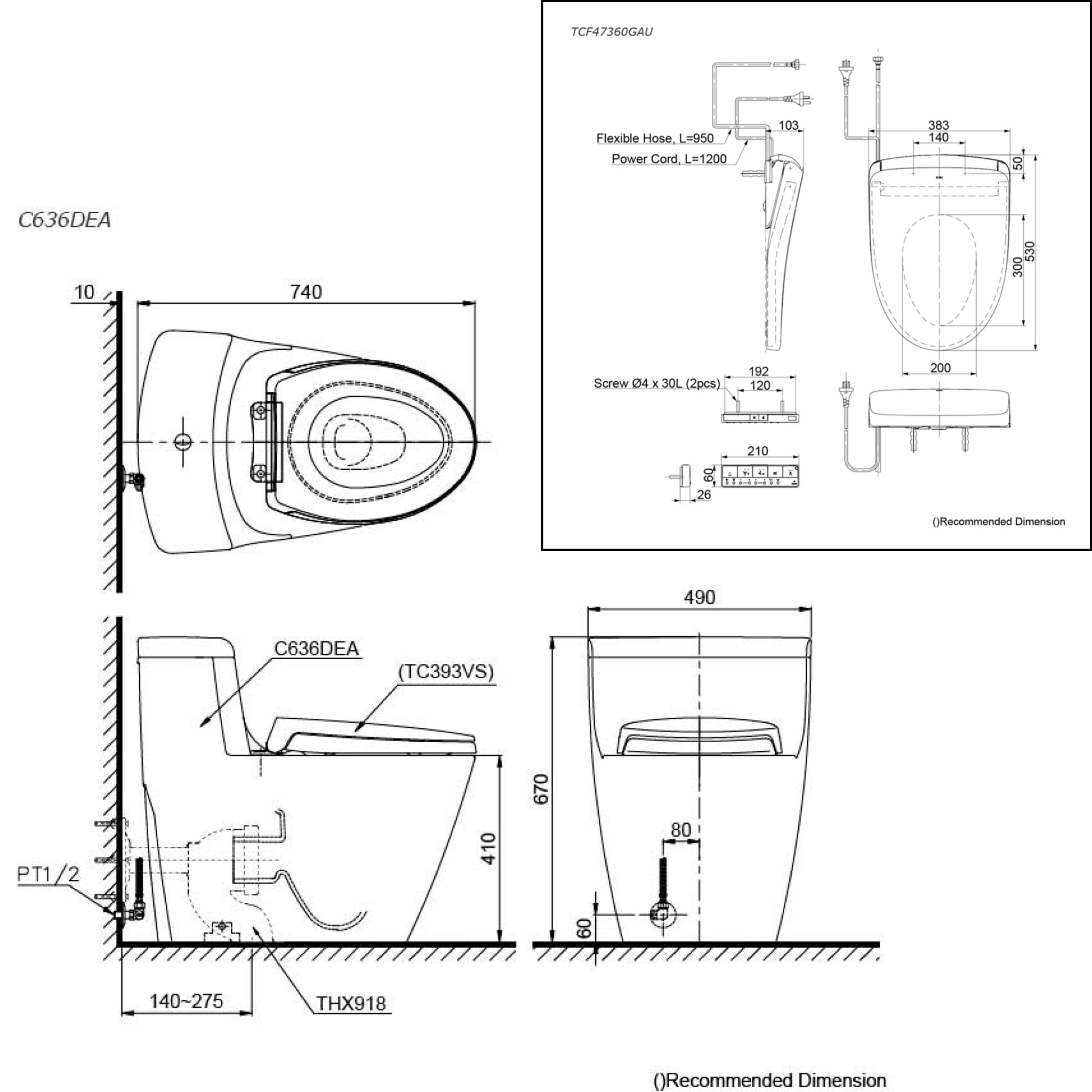 TOTO ONE-PIECE TOILET SUITE AND S7 WASHLET W/ REMOTE AND AUTOLID PACKAGE ELONGATED GLOSS WHITE