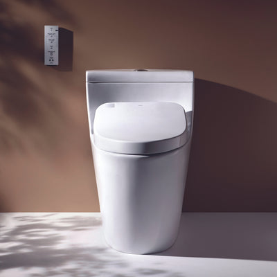 TOTO ONE-PIECE TOILET SUITE AND WASHLET W/ REMOTE AND AUTOLID PACKAGE ELONGATED GLOSS WHITE