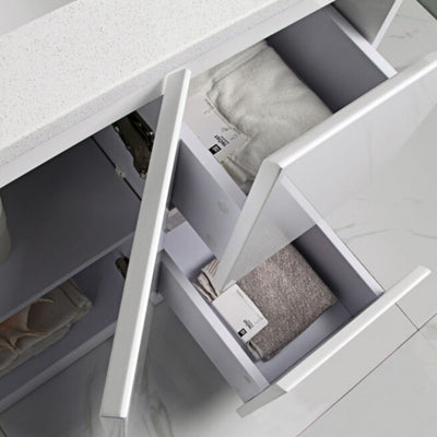 AULIC ALICE SATIN WHITE 750MM FLOOR STANDING VANITY (AVAILABLE IN LEFT AND RIGHT HAND DRAWER)