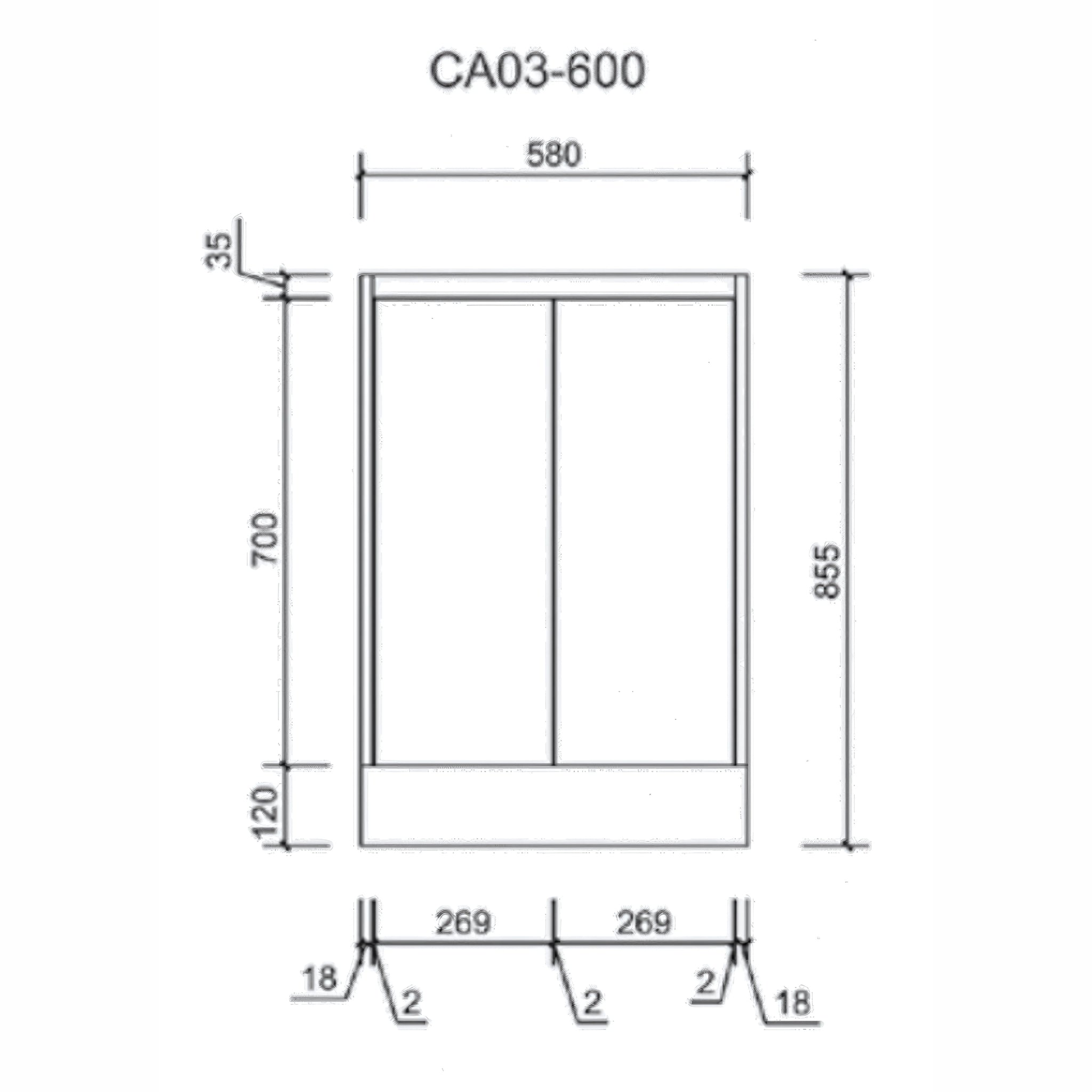 AULIC ALICE MATTE WHITE 600MM SINGLE BOWL FLOOR STANDING VANITY