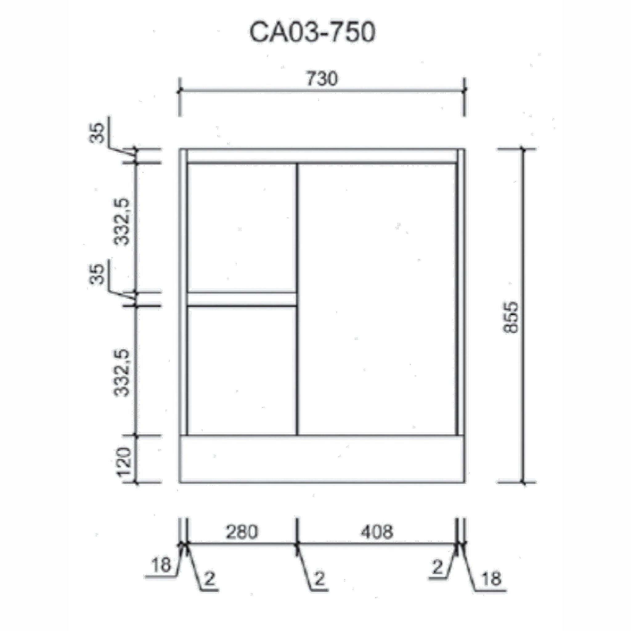AULIC ALICE MATTE WHITE 750MM FLOOR STANDING VANITY (AVAILABLE IN LEFT AND RIGHT HAND DRAWER)