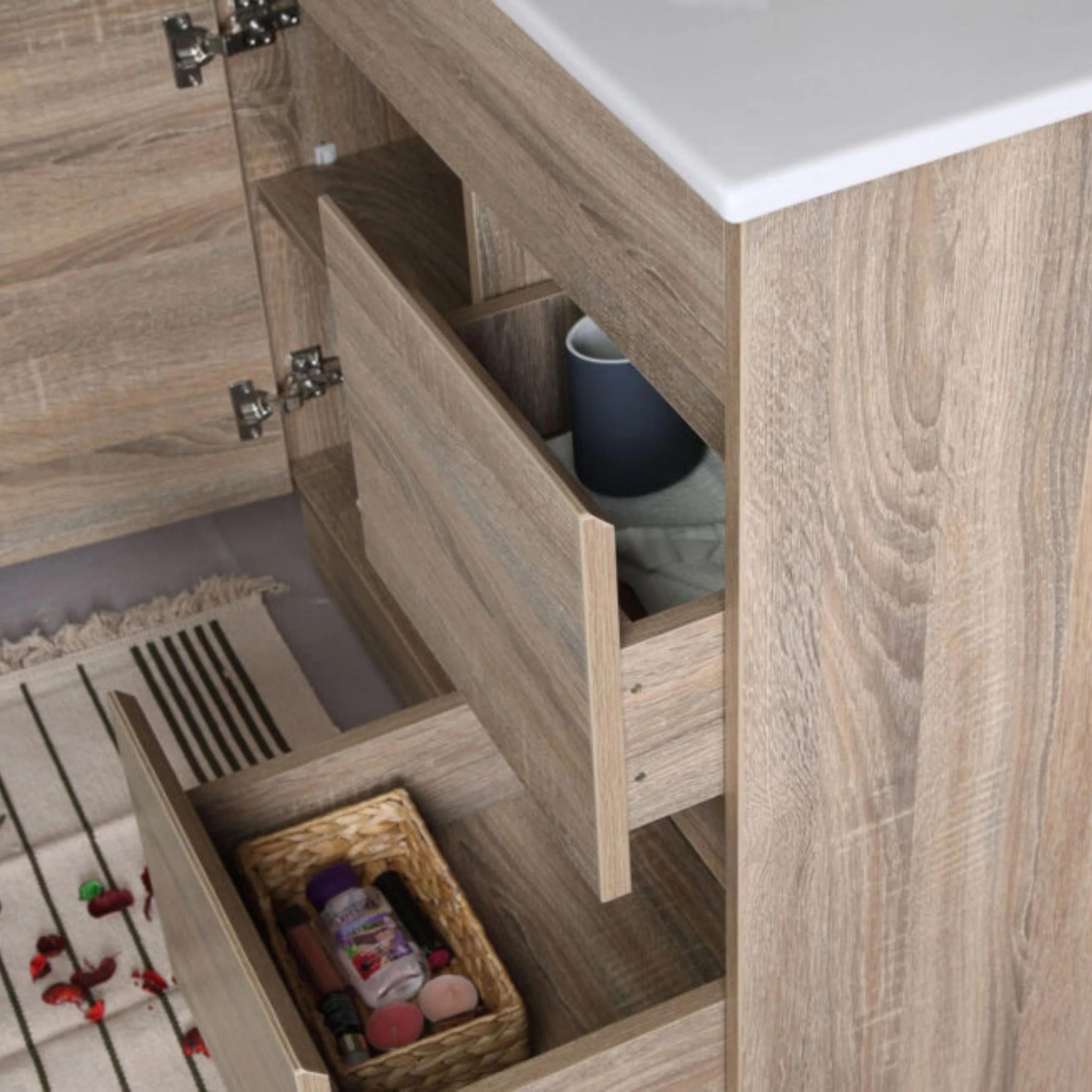 AULIC GRACE WHITE OAK 600MM FLOOR STANDING VANITY