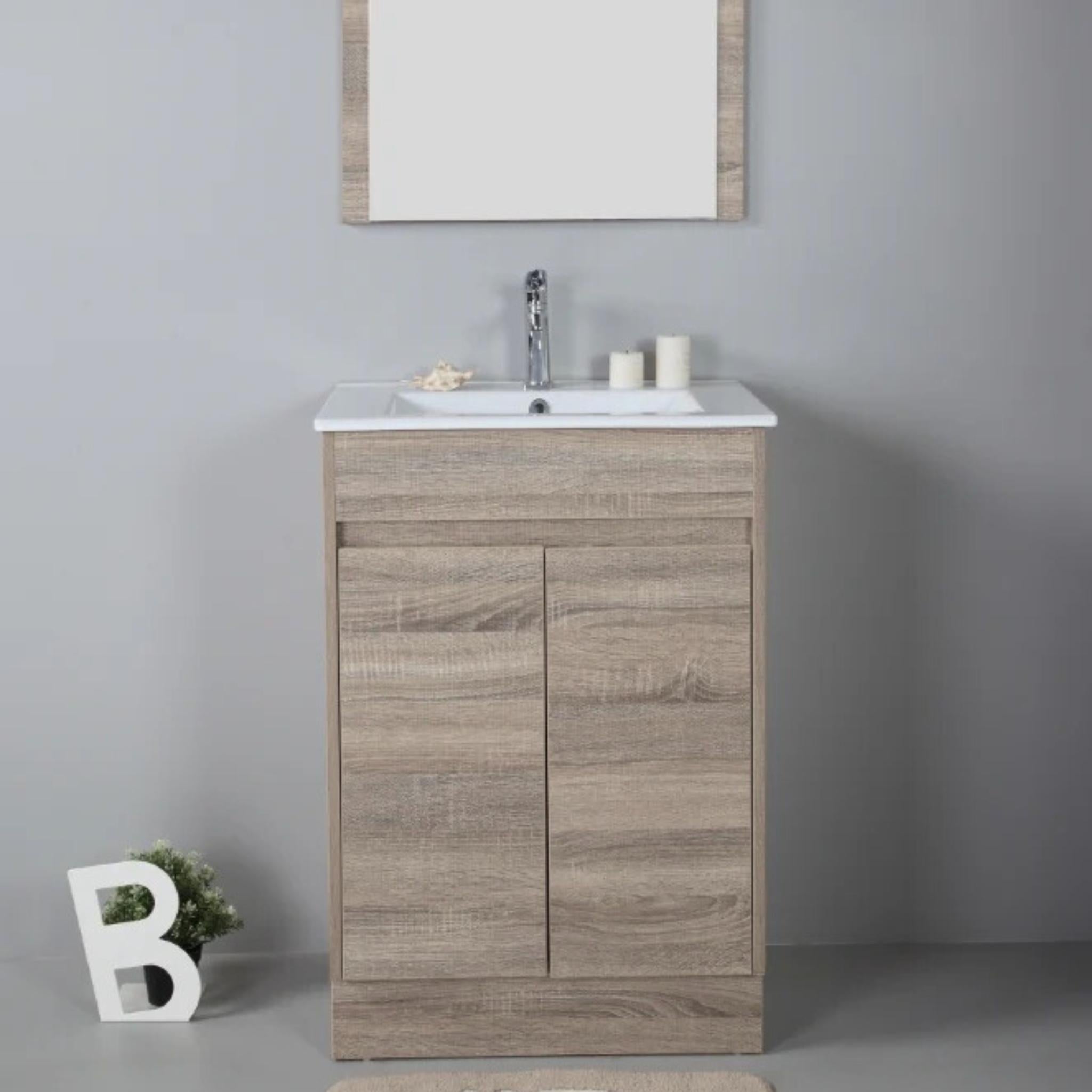 AULIC GRACE WHITE OAK 600MM FLOOR STANDING VANITY