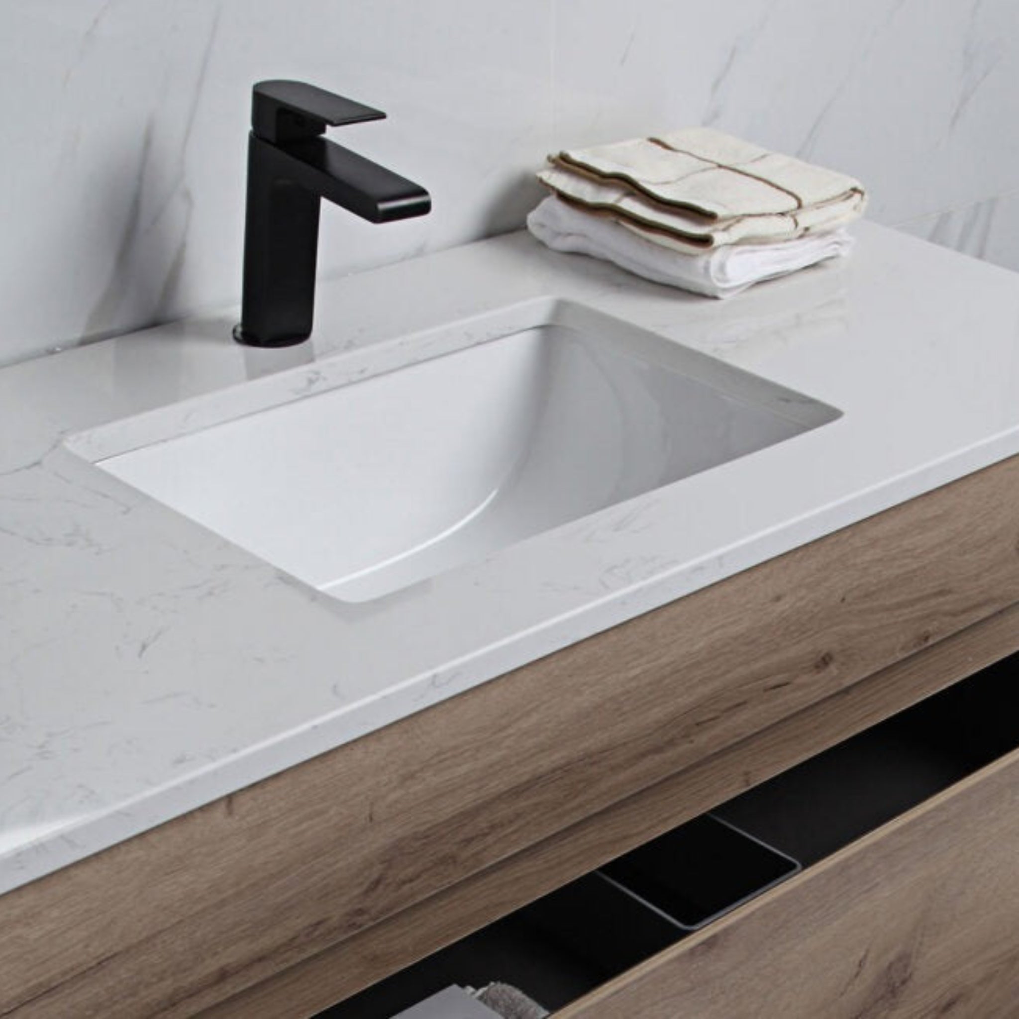 AULIC MAX WHITE OAK 1500MM SINGLE BOWL FREESTANDING VANITY