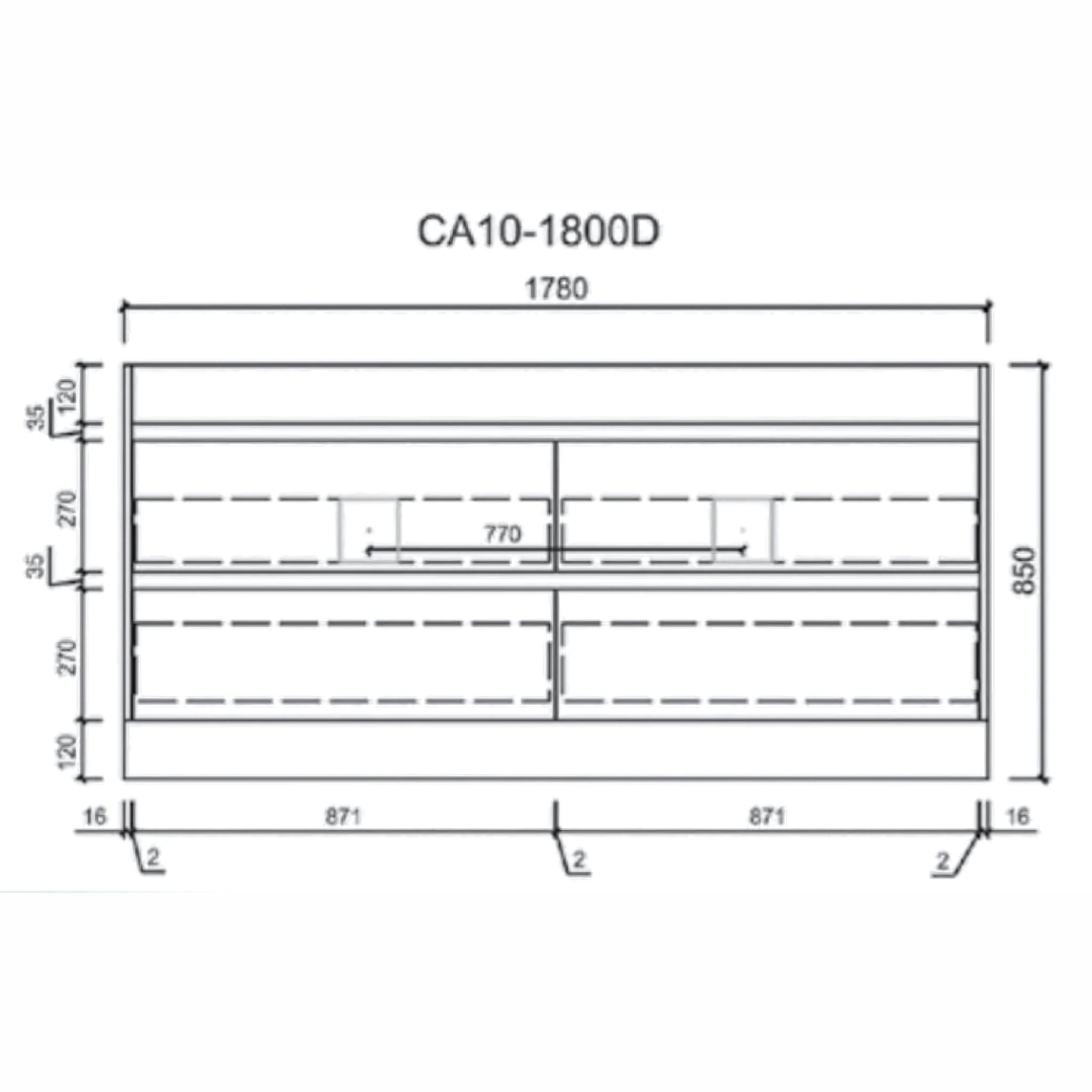 AULIC MAX WHITE OAK 1800MM DOUBLE BOWL FLOOR STANDING VANITY