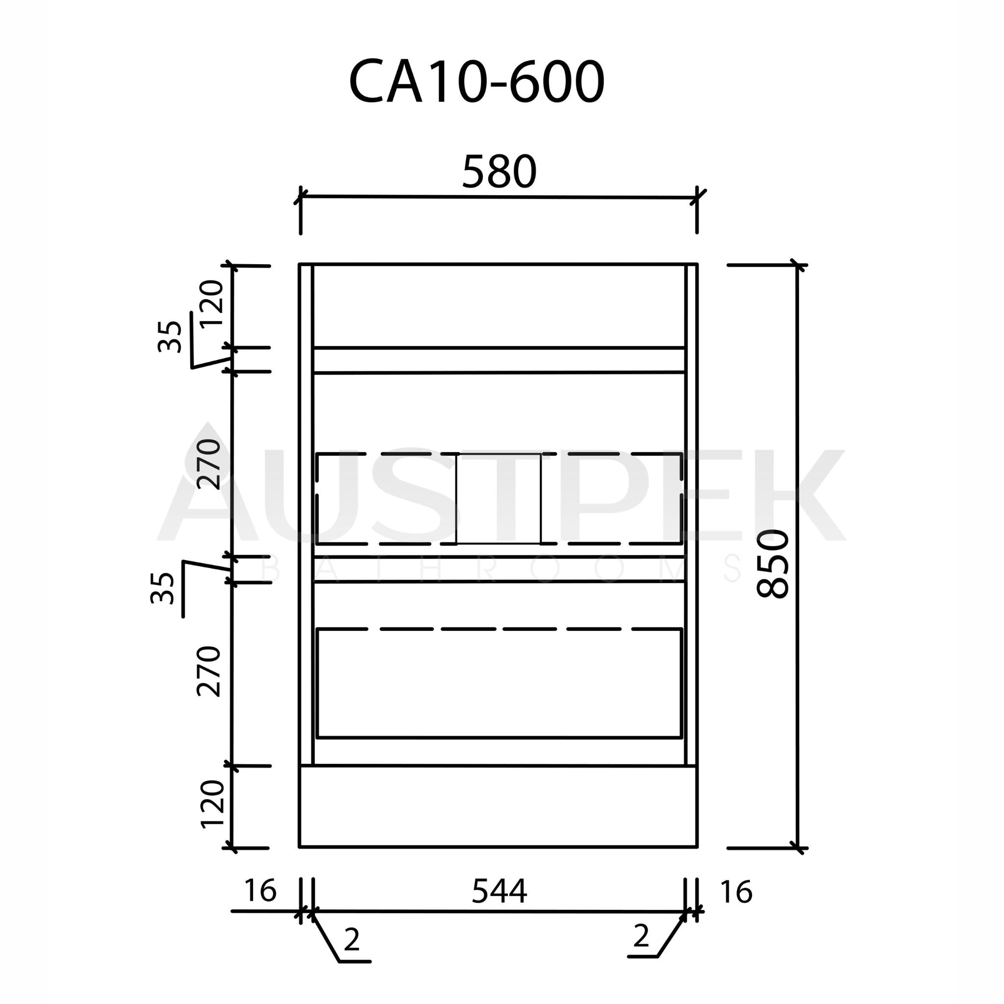 AULIC MAX WHITE OAK 600MM SINGLE BOWL FLOOR STANDING VANITY