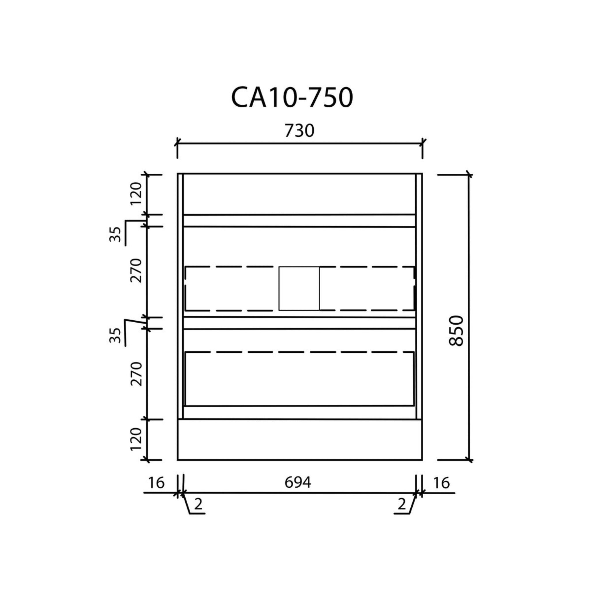 AULIC MAX WHITE OAK 750MM SINGLE BOWL FREESTANDING VANITY
