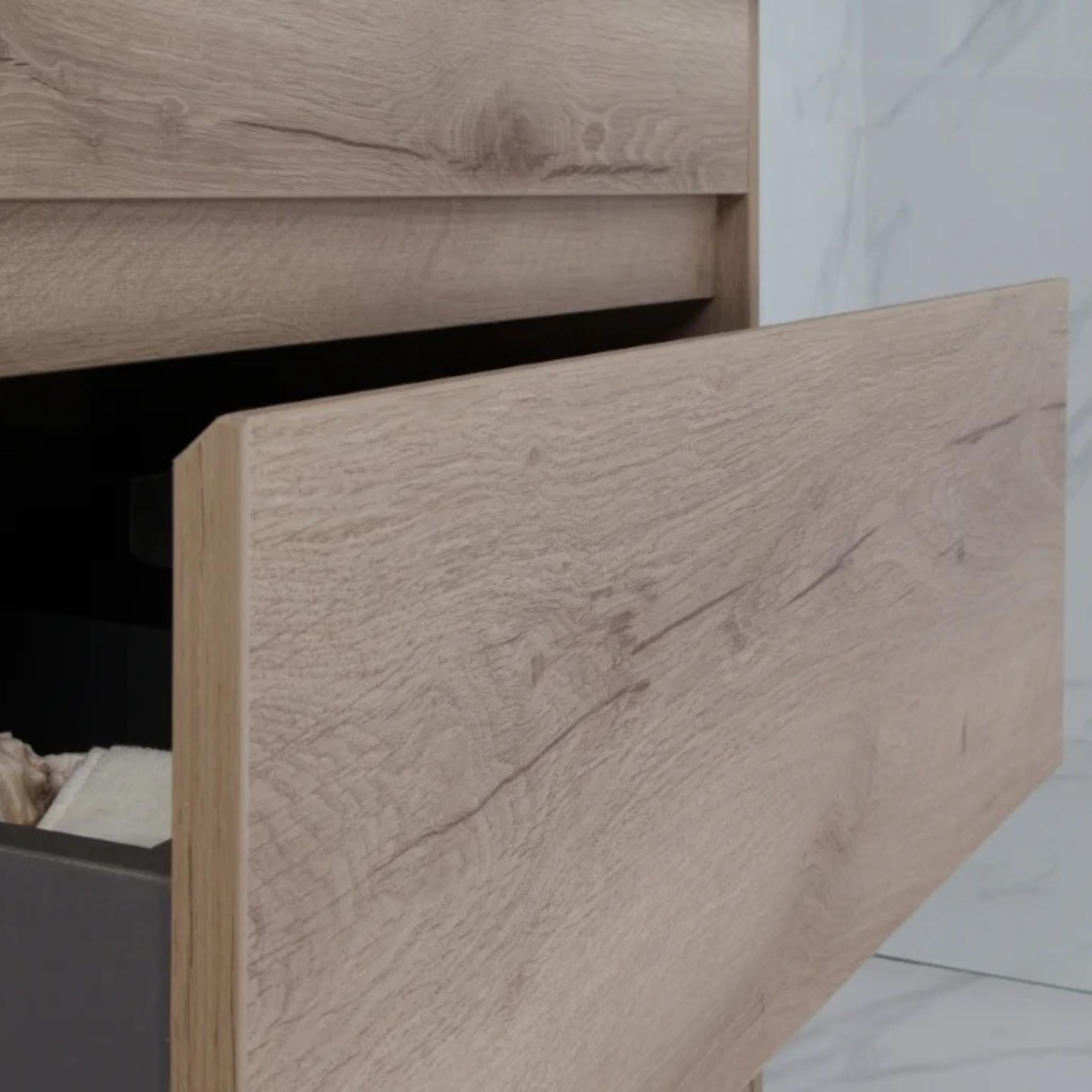 AULIC MAX WHITE OAK 900MM SINGLE BOWL FLOOR STANDING VANITY