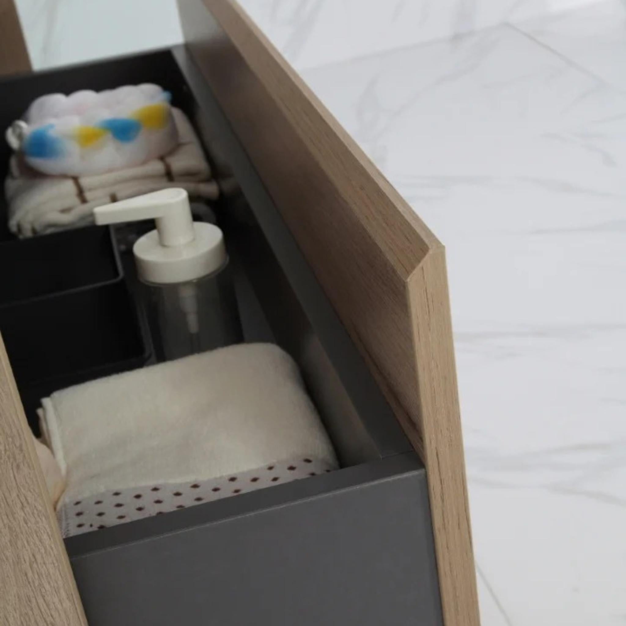 AULIC MAX WHITE OAK 900MM SINGLE BOWL FLOOR STANDING VANITY