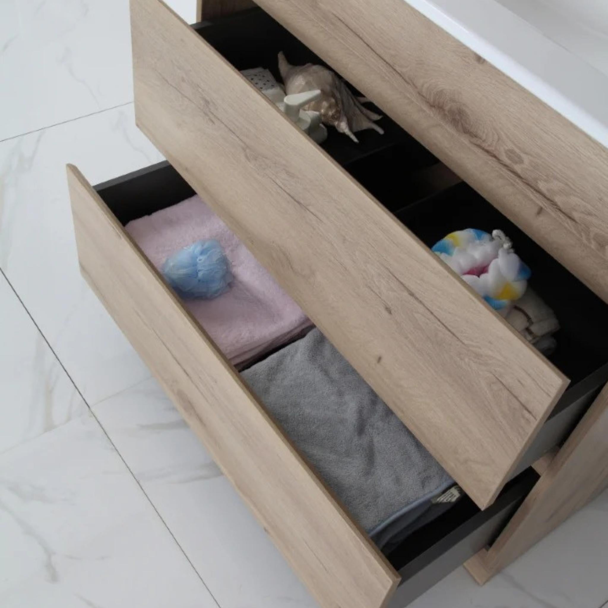 AULIC MAX WHITE OAK 900MM SINGLE BOWL FLOOR STANDING VANITY