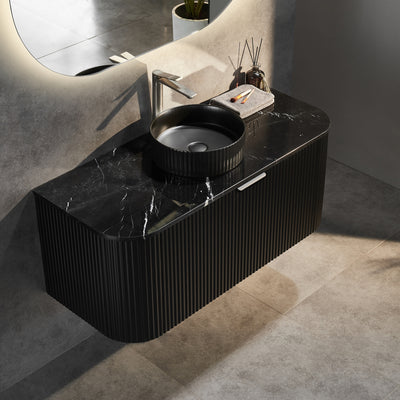 CETO AVALON MATTE BLACK 1200MM SINGLE BOWL WALL HUNG VANITY