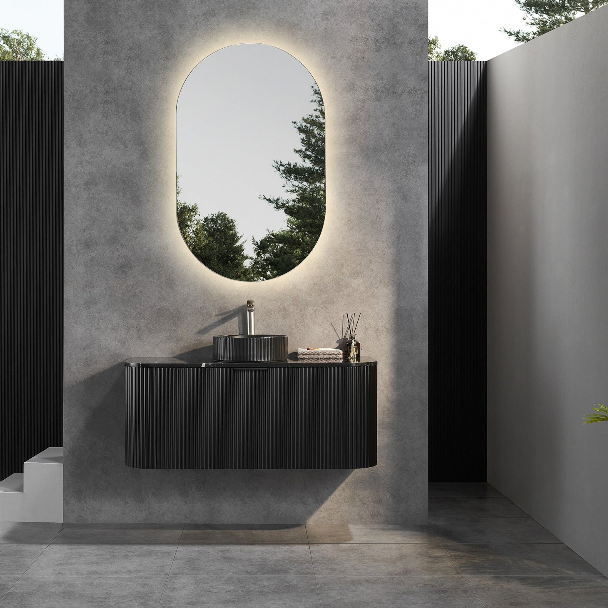 CETO AVALON MATTE BLACK 1200MM SINGLE BOWL WALL HUNG VANITY