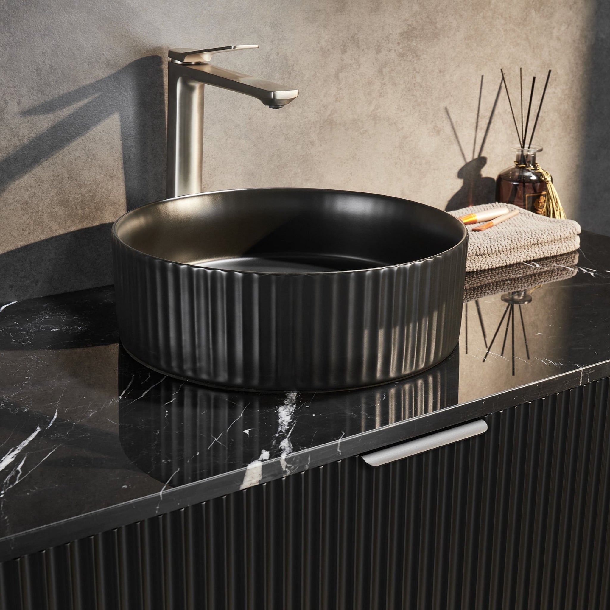 CETO AVALON MATTE BLACK 1200MM SINGLE BOWL WALL HUNG VANITY