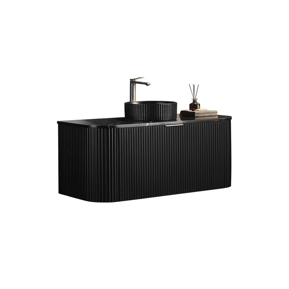 CETO AVALON MATTE BLACK 1200MM SINGLE BOWL WALL HUNG VANITY
