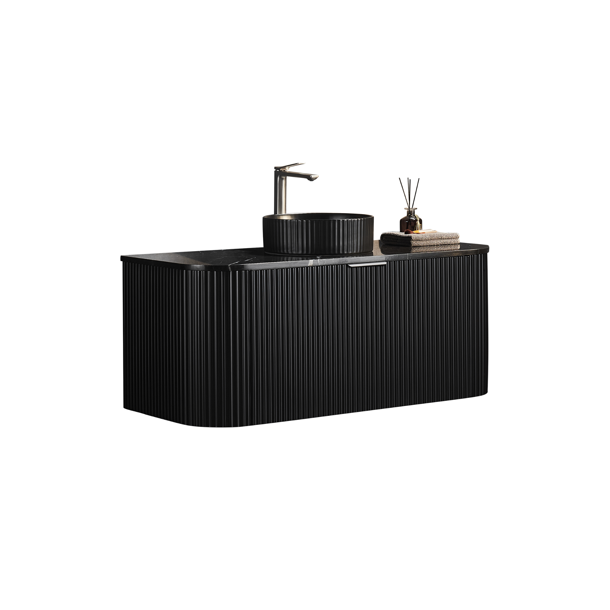 CETO AVALON MATTE BLACK 1200MM SINGLE BOWL WALL HUNG VANITY