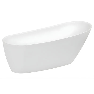 DECINA CAVAL FREESTANDING BATH WITH INTEGRATED OVERFLOW GLOSS WHITE (AVAILABLE IN 1480MM AND 1680MM)