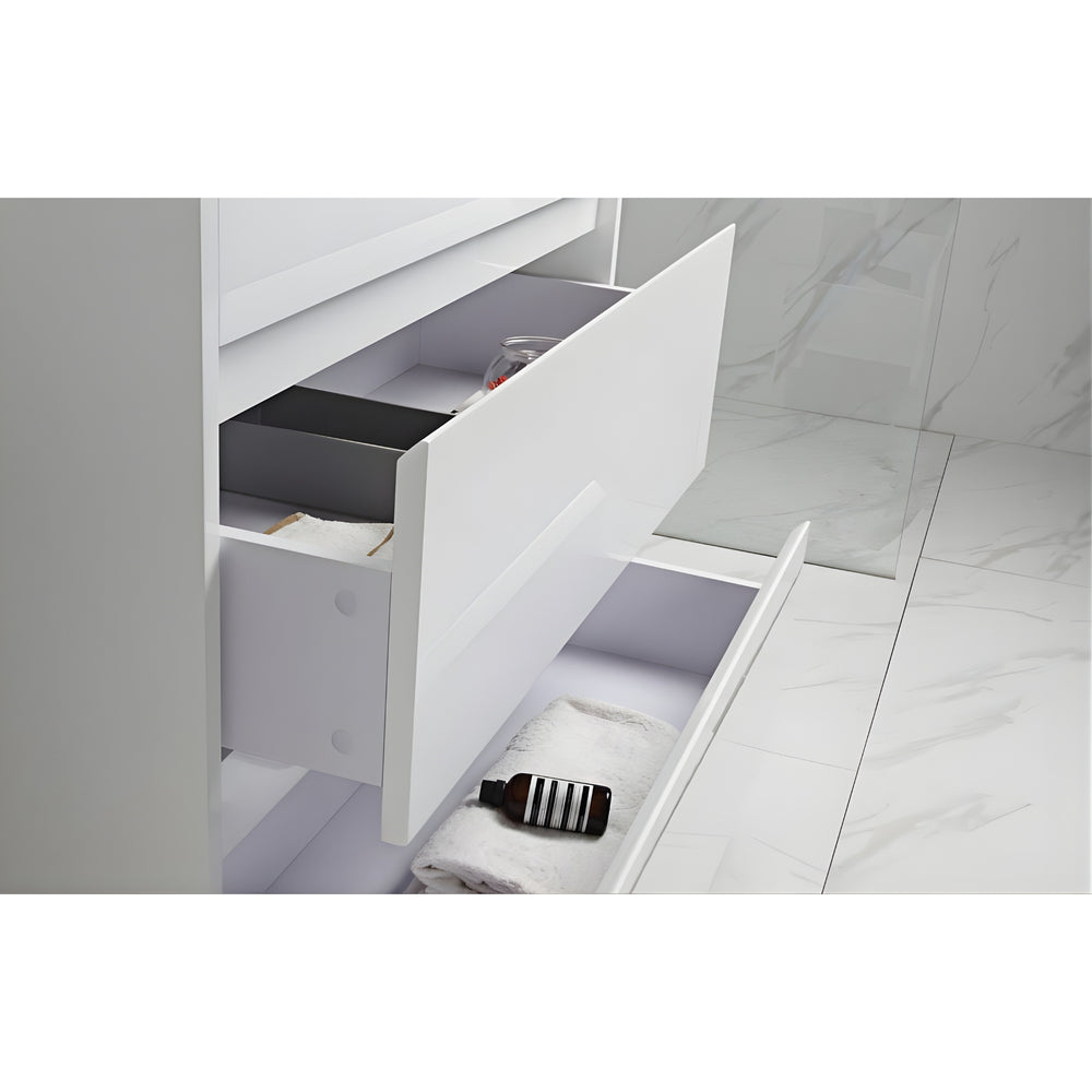 AULIC LEONA GLOSS WHITE 1200MM SINGLE BOWL FLOOR STANDING VANITY