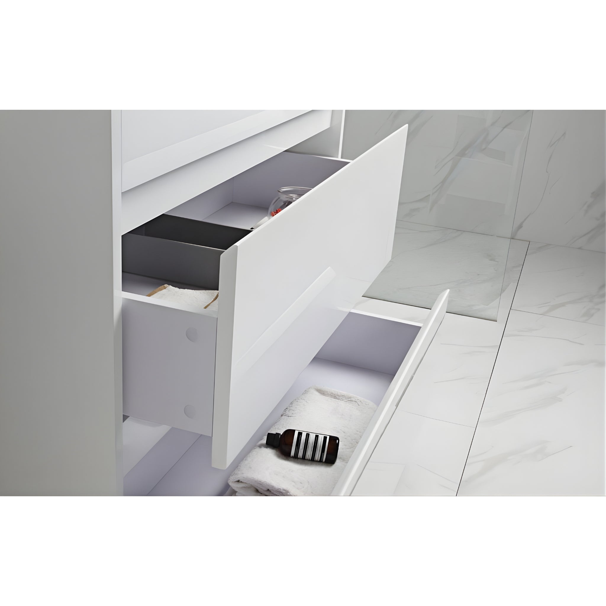 AULIC LEONA GLOSS WHITE 1200MM SINGLE BOWL FLOOR STANDING VANITY