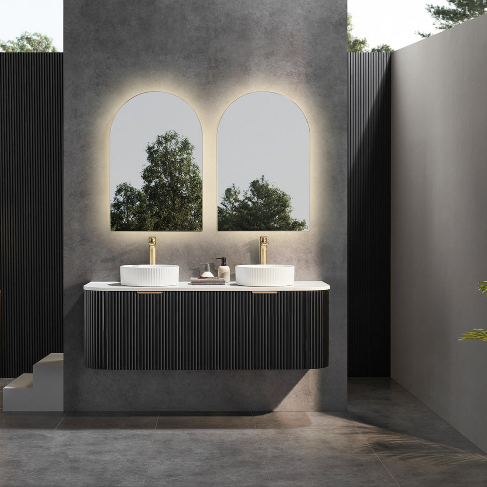 CETO AVALON MATTE BLACK 1500MM DOUBLE BOWL WALL HUNG VANITY