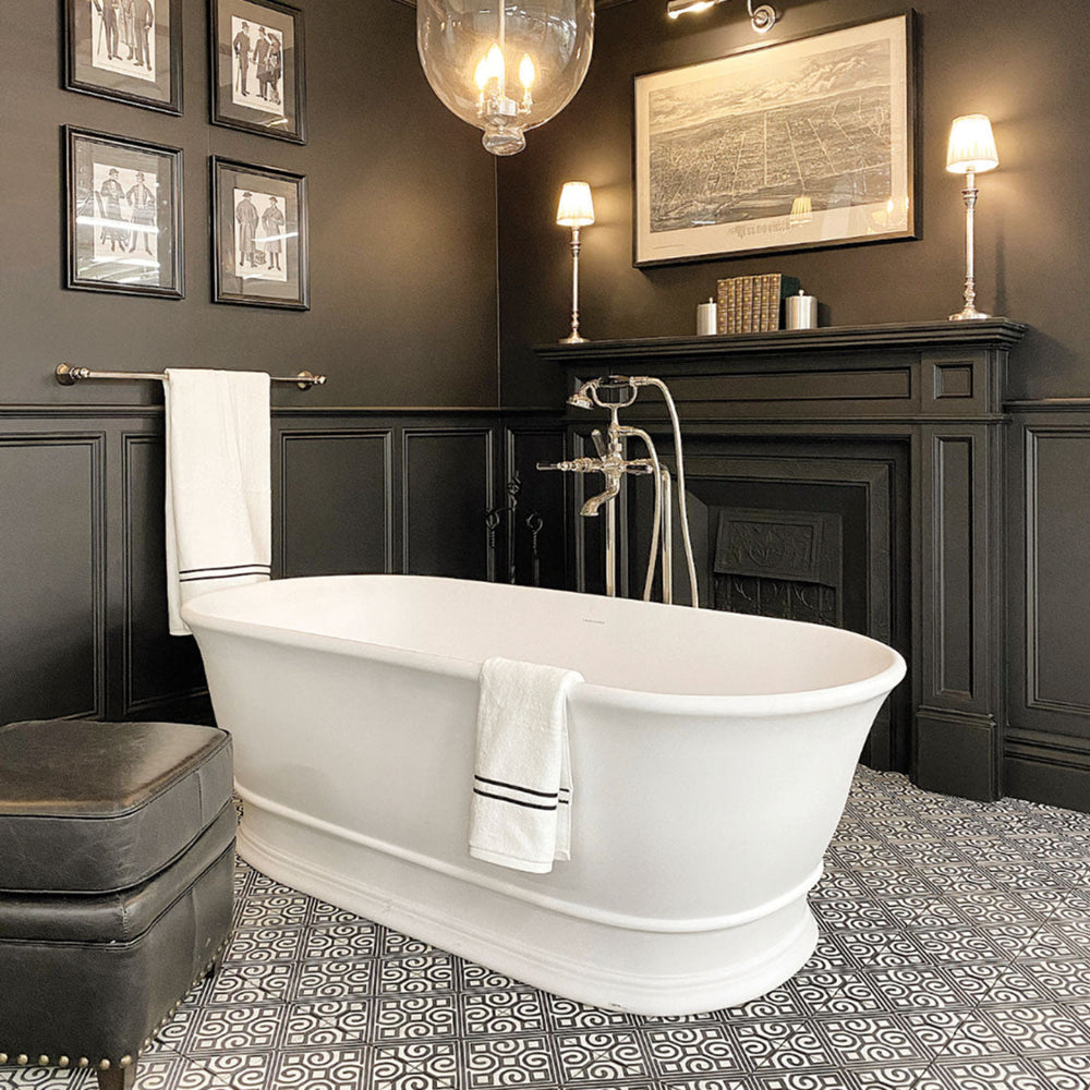 TURNER HASTINGS CAMBRIDGE TITANCAST SOLID SURFACE FREESTANDING BATHTUB SATIN SILK WHITE (AVAILABLE IN 1555MM & 17400MM)