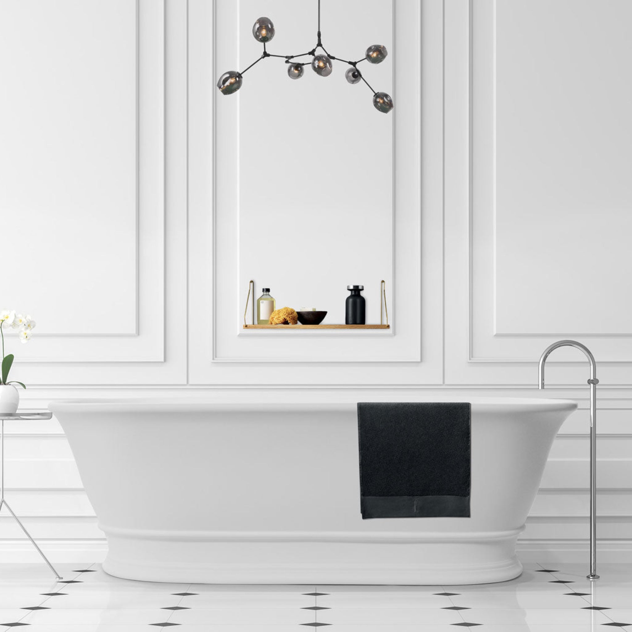 TURNER HASTINGS CAMBRIDGE TITANCAST SOLID SURFACE FREESTANDING BATHTUB SATIN SILK WHITE (AVAILABLE IN 1555MM & 17400MM)