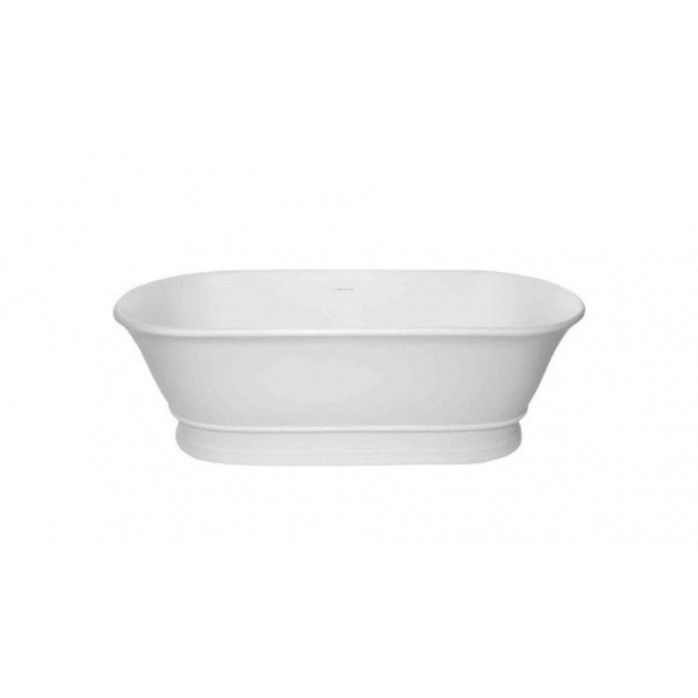 TURNER HASTINGS CAMBRIDGE TITANCAST SOLID SURFACE FREESTANDING BATHTUB GLOSS WHITE WITH OVERFLOW (AVAILABLE IN 1555MM & 17400MM)