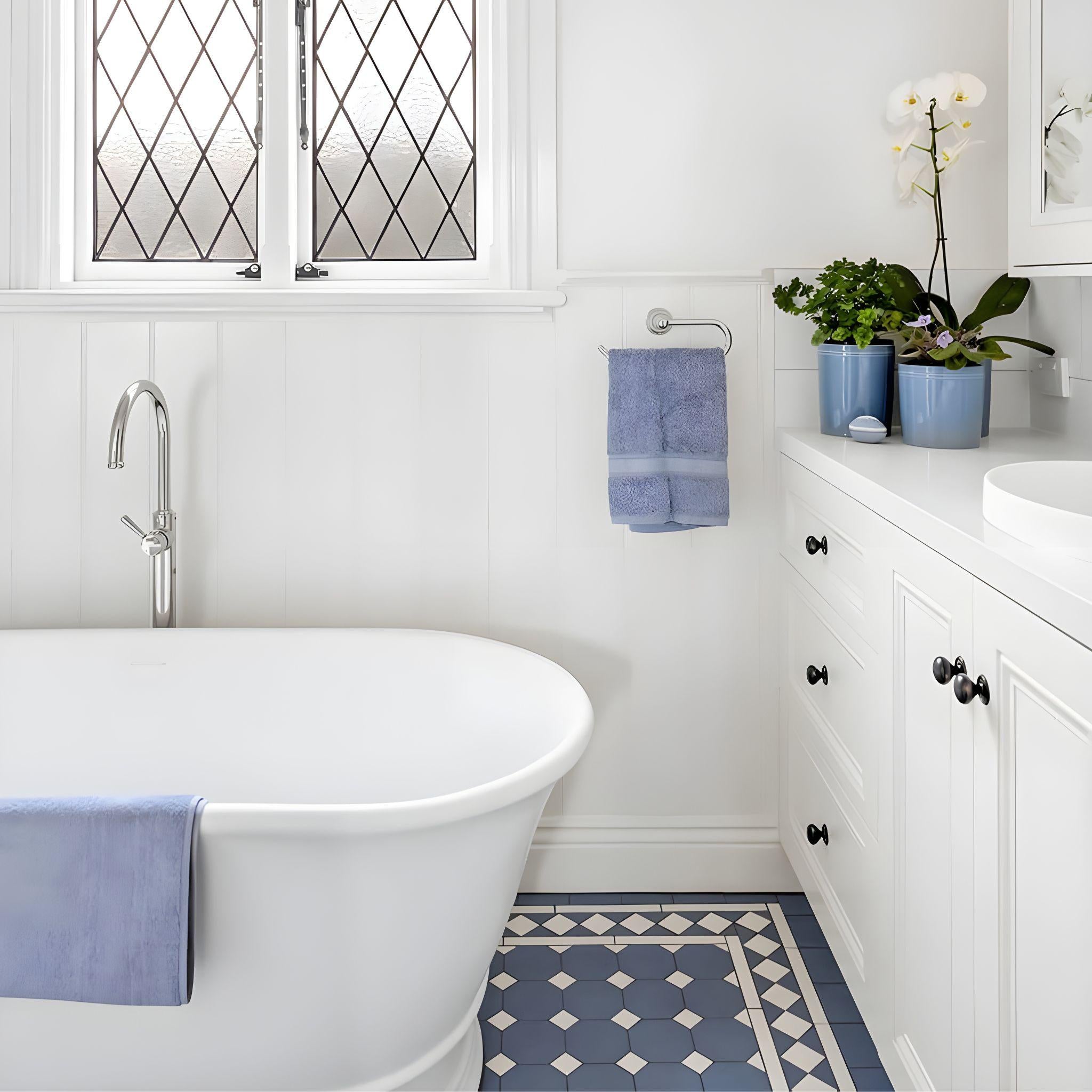 TURNER HASTINGS CAMBRIDGE TITANCAST SOLID SURFACE FREESTANDING BATHTUB SATIN SILK WHITE WITH OVERFLOW (AVAILABLE IN 1555MM & 17400MM)